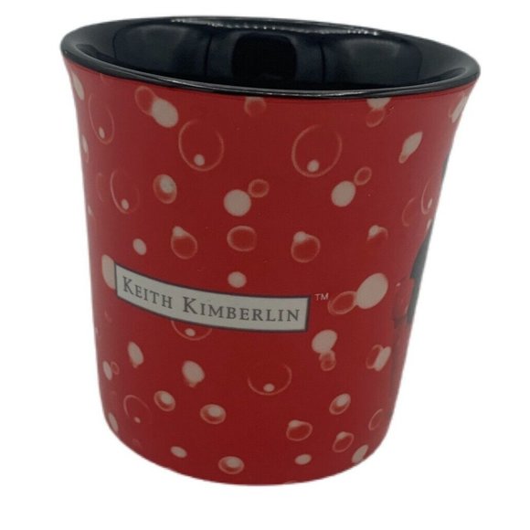 Keith Kimberlin Black Lab Puppy With red Background Black Inside White Bubbles - Picture 3 of 9